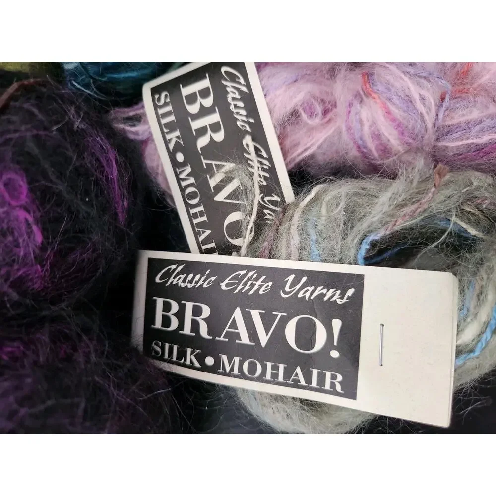 Luxury Mohair Silk Yarn Lot Sandnes Katia Berroco Halo Wool Blend Knit Bundle